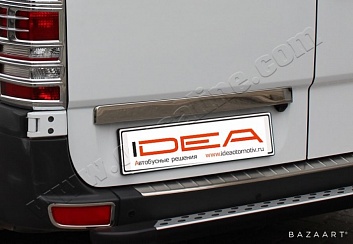 Накладка над номером на багажник для Mercedes Sprinter W 906 из нержавеющей стали  - Автобусные решения ИДЕА